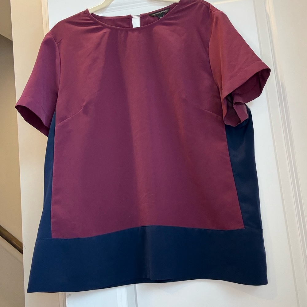 Banana Republic Burgundy and Navy Top